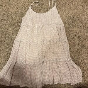 Elegant Pink Gingham Women's Casual Dress